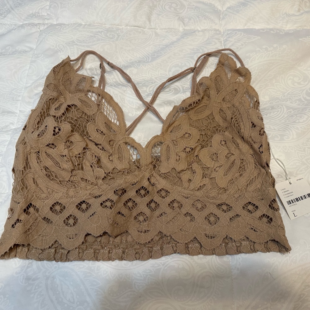 NWT FREE PEOPLE ADELLA BRALETTE NUDE
